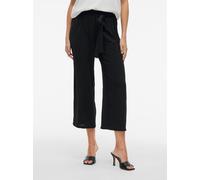 Schlupfhose VILA "VIJOSA BELTED CULOTTE PANTS - NOOS", Damen, Gr. 38, N-Gr, schwarz (schwarz beauty), Web, Obermaterial: 100% Polyester, unifarben, loose fit wadenlang, Hosen Schlupfhose, Sommerhose (