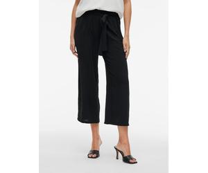 Schlupfhose VILA "VIJOSA BELTED CULOTTE PANTS - NOOS", Damen, Gr. 44, N-Gr, schwarz (schwarz beauty), Web, Obermaterial: 100% Polyester, unifarben, loose fit wadenlang, Hosen Schlupfhose, Sommerhose (