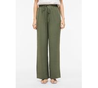 Schlupfhose VILA "VIJOSA HW WIDE PANTS - NOOS", Damen, Gr. 36, N-Gr, olivine, Web, Obermaterial: 100% Polyester, unifarben, relaxed fit knöchellang, Hosen Schlupfhose, Sommerhose (71669302-36) olivine