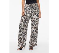 Schlupfhose VILA "VIJOSA HW WIDE PANTS - NOOS", Damen, Gr. 44, N-Gr, beige (birch aop:astrid), Web, Obermaterial: 100% Polyester, bedruckt, relaxed fit knöchellang, Hosen Schlupfhose, Sommerhose (7461