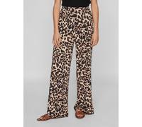 Schlupfhose VILA "VILEOA RW WIDE PANTS - NOOS", Damen, Gr. XL (42), N-Gr, schwarz (schwarz aop:leo), Web, Obermaterial: 90% Polyester, 10% Elasthan, animal-print, bedruckt, loose fit lang, Hosen Schlu
