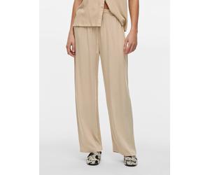 Schlupfhose VILA "VIPRICIL RW PANT - NOOS", Damen, Gr. 34, N-Gr, grau (feather gray), Web, Obermaterial: 90% Viskose, 10% Leinen, unifarben, knöchelfrei, Hosen Schlupfhose, Sommerhose (66076966-34)