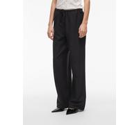 Schlupfhose VILA "VIPRISILLA RW PANTS - NOOS", Damen, Gr. 36, N-Gr, schwarz (schwarz beauty), Web, Obermaterial: 50% Viskose, 40% Baumwolle, 10% Leinen, unifarben, loose fit knöchellang, Hosen Schlupf