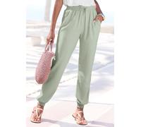 Schlupfhose VIVANCE, Damen, Gr. 36, N-Gr, grün (mint), Web, Obermaterial: 55% Leinen, 45% Viskose, unifarben, figurumspielend lang, Hosen, aus leicht strukturierter Webware (63527653-36) mint