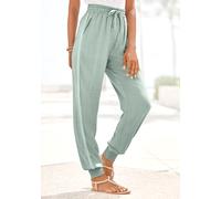 Schlupfhose VIVANCE, Damen, Gr. 36, N-Gr, grün (mint), Web, Obermaterial: 55% Leinen, 45% Viskose, unifarben, figurumspielend lang, Hosen Schlupfhose, aus leicht strukturierter Webware, leichte Sommer