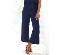 Schlupfhose VIVANCE, Damen, Gr. 38, N-Gr, blau, Web, Obermaterial: 100% Polyester, unifarben, figurumspielend knöchelfrei, Hosen Schlupfhose, mit elastischem Bund, Sommerhose, Basic (40744354-38) blau