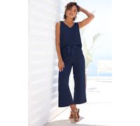 Schlupfhose VIVANCE, Damen, Gr. 42, N-Gr, blau, Web, Obermaterial: 100% Polyester, unifarben, modisch, figurumspielend knöchelfrei, Hosen, mit elastischem Bund, Sommerhose, Basic (40744354-42) blau