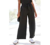 Schlupfhose VIVANCE, Damen, Gr. 42, N-Gr, schwarz, Web, Obermaterial: 100% Polyester, unifarben, figurumspielend knöchelfrei, Hosen Schlupfhose, mit elastischem Bund, luftige Sommerhose, Basic, Topsel