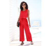 Schlupfhose VIVANCE, Damen, Gr. 44, N-Gr, rot, Web, Obermaterial: 100% Polyester, unifarben, figurumspielend knöchelfrei, Hosen Schlupfhose, mit elastischem Bund, luftige Sommerhose, Basic, Topseller 