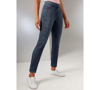 Schlupfjeans ASCARI, Damen, Gr. 36, Normalgrößen, blau (blau, schwarz), 50% Baumwolle, 40% Lyocell, 7% Elastomultiester, 3% Elasthan, unifarben, lang, Jeans Schlupfjeans (87238321-36) blau, schwarz
