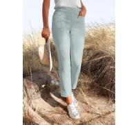 Schlupfjeans CASUAL LOOKS, Damen, Gr. 19, Kurzgrößen, blau (kalkmint), 97% Baumwolle, 3% Elasthan, unifarben, lang, Jeans Schlupfjeans (32491014-19) kalkmint
