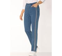 Schlupfjeans CLASSIC BASICS, Damen, Gr. 44, Normalgrößen, blau (blau, bleached), 81% Baumwolle, 17% Polyester, 2% Elasthan, unifarben, lang, Jeans Schlupfjeans (20617937-44) blau, bleached