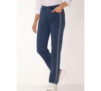 Schlupfjeans CLASSIC BASICS, Damen, Gr. 44, Normalgrößen, blau (blau, stone, washed), 81% Baumwolle, 17% Polyester, 2% Elasthan, unifarben, lang, Jeans Schlupfjeans (27387255-44) blau, stone, washed