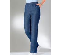 Schlupfjeans CLASSIC BASICS, Damen, Gr. 50, Normalgrößen, blau (blau, stone, washed), 100% Baumwolle, unifarben, lang, Jeans Schlupfjeans (752369-50) blau, stone, washed