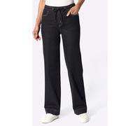 Schlupfjeans INSPIRATIONEN, Damen, Gr. 20, Kurzgrößen, schwarz (schwarz denim), 98% Baumwolle, 2% Elasthan, unifarben, lang, Jeans Schlupfjeans (10710865-20) schwarz denim