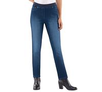 Schlupfjeans INSPIRATIONEN, Damen, Gr. 22, Kurzgrößen, blau (dunkelblau), 78% Baumwolle, 20% Polyester, 2% Elasthan, unifarben, lang, Jeans Schlupfjeans (338249-22) dunkelblau