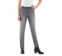 Schlupfjeans INSPIRATIONEN, Damen, Gr. 23, Kurzgrößen, grau (grau, denim), 78% Baumwolle, 20% Polyester, 2% Elasthan, unifarben, lang, Jeans Schlupfjeans (571219-23) grau, denim