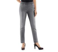 Schlupfjeans INSPIRATIONEN, Damen, Gr. 40, Normalgrößen, grau (grau, denim), 78% Baumwolle, 20% Polyester, 2% Elasthan, unifarben, lang, Jeans Schlupfjeans (554010-40) grau, denim
