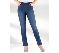 Schlupfjeans INSPIRATIONEN, Damen, Gr. 42, Normalgrößen, blau (blau, stone, washed), 78% Baumwolle, 20% Polyester, 2% Elasthan, unifarben, lang, Jeans Schlupfjeans (538464-42) blau, stone, washed