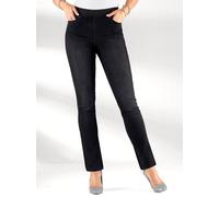 Schlupfjeans INSPIRATIONEN, Damen, Gr. 48, Normalgrößen, schwarz (schwarz, denim), 78% Baumwolle, 20% Polyester, 2% Elasthan, unifarben, lang, Jeans Schlupfjeans (834006-48) schwarz, denim