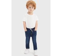 Schlupfjeans LEVI'S KIDS "LVB SKINNY DOBBY PULL ON PANTS", Mädchen, Gr. 36/98, N-Gr, blau (dunkelblau used), Denim/Jeans, Obermaterial: 67% Baumwolle, 28% Polyester, 3% Viskose, 2% Elasthan, skinny fi
