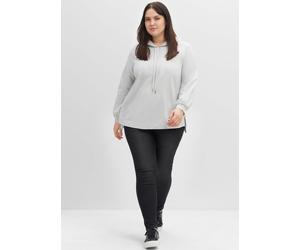 Schlupfjeans SHEEGO, Damen, Gr. 46, Normalgrößen, schwarz (schwarz denim), 76% Baumwolle, 22% Polyester, 2% Elasthan, unifarben, lang, Jeans Schlupfjeans (87041403-46) schwarz denim