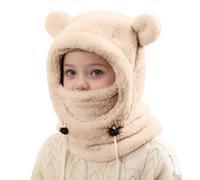 Schlupfmütze Kinder Warme Wintermütze Mädchen Jungen Niedlich Schalmütze mit Zwei Ohren Weiche Kuschelige Plüsch Sturmhaube Fleece Gesichtsmaske Schal Mütze Kinder für 3-10 Jahre Outdoor Aktivitäten