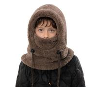 Schlupfmütze Kinder Warme Wintermütze Mädchen Jungen,Niedlich Schalmütze mit Zwei Ohren,Weiche Kuschelige Plüsch Sturmhaube,3 in 1 Fleece Gesichtsmaske Schal Mütze Kinder