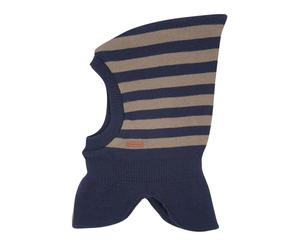 Schlupfmütze MAXIMO, Jungen, Gr. 49, blau (marine), Feinstrick, Wolle, gestreift, Mützen, in Zipfelform aus Wolle (43367568-49) marine