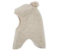 Schlupfmütze MAXIMO, Jungen, Gr. 51, beige (düne), Fleece, Wolle, Mützen, Wolle, gefüttert, mit zwei Bommeln, Rippstrickbünchen (97635704-51) düne