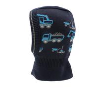 Schlupfmütze MAXIMO, Jungen, Gr. 51, blau (dunkelmarine), Strick, Baumwolle, mehrfarbig, Mützen, Baumwolle, gestrickt, verlängertes Halsteil, elastisch (32627740-51) dunkelmarine