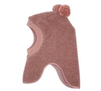 Schlupfmütze MAXIMO, Jungen, Gr. 53, rosa (heiderosemeliert), Fleece, Wolle, Mützen, Wolle, gefüttert, mit zwei Bommeln, Rippstrickbünchen (71486731-53) heiderosemeliert