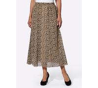 Schlupfrock CLASSIC BASICS, Damen, Gr. 38, beige (beige, schwarz, bedruckt), 100% Polyester, bedruckt, gemustert, lang, Röcke (82797544-38) beige, schwarz, bedruckt