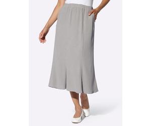 Schlupfrock CLASSIC BASICS, Damen, Gr. 48, grau (steingrau), 98% Polyester, 2% Elasthan, unifarben, wadenlang, Röcke (35509434-48) steingrau