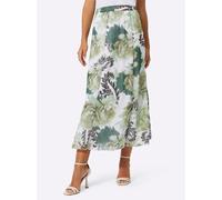 Schlupfrock CREATION L, Damen, Gr. 42, beige (champagner, lindgrün, bedruckt), 100% Polyester, geblümt, gemustert, mehrfarbig, lang, Röcke (18423621-42) champagner, lindgrün, bedruckt