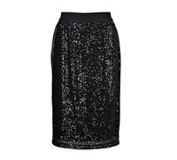 Schlupfrock GOLDNER "Kurzgröße Festlicher Rock mit Rundumschlupfbund", Damen, Gr. 21, schwarz, Obermaterial: 100% Polyester PES., gerade, Röcke, Mit schimmernden Pailletten (99924726-21) schwarz