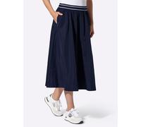 Schlupfrock HEINE, Damen, Gr. 40, blau (marine), 100% Polyester, unifarben, wadenlang, Röcke (34212653-40) marine