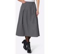 Schlupfrock HEINE, Damen, Gr. 40, grau (anthrazit), 100% Polyester, unifarben, wadenlang, Röcke (23232860-40) anthrazit