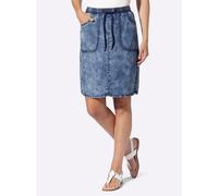 Schlupfrock HEINE, Damen, Gr. 50, jeansblau, 100% Lyocell, unifarben, kurz, Röcke (27856614-50) jeansblau