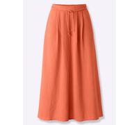 Schlupfrock INSPIRATIONEN, Damen, Gr. 42, papaya, 100% Baumwolle, unifarben, wadenlang, Röcke (13173731-42) papaya