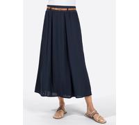 Schlupfrock INSPIRATIONEN, Damen, Gr. 54, blau (nachtblau), 100% Viskose, unifarben, lang, Röcke (54633145-54) nachtblau