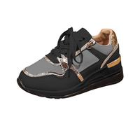schlupfschuhe damen Sneaker Schuhe Leicht Orthopädische Turnschuhe Elegante Rutschfeste Walkingschuhe Atmungsaktiv Breite Füße Laufschuhe Keilabsatz Laufschuhe orthofeet schuhe damen Schwarz 43