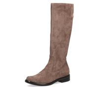 Schlupfstiefel CAPRICE, Damen, Gr. 36, XS-Schaft, grau (taupe), Textil, unifarben, Schuhe Schlupfstiefel, Blockabsatz, Langschaftstiefel in klassischer Linie, XS Schaft (59823333-36)