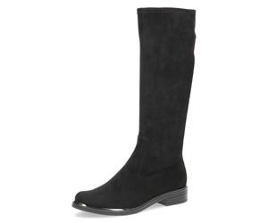 Schlupfstiefel CAPRICE, Damen, Gr. 36, XS-Schaft, schwarz, Textil, unifarben, Schuhe Schlupfstiefel, Blockabsatz, Langschaftstiefel in klassischer Linie, XS Schaft (58474855-36) schwarz