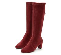 Schlupfstiefel LASCANA, Damen, Gr. 39, rot (bordeaux), Obermaterial: 100% Textilmaterial. Futter: 100% Textilmaterial. Decksohle: 100% Lederimitat. Laufsohle: 100% Synthetik, unifarben, Schuhe, Schlup