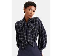 Schluppenbluse aus Chiffon mit Volumenärmeln und hohen Manschetten Blau 38 (60.853755-0018-38)