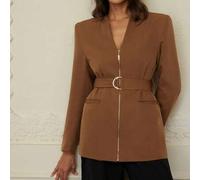 Schmal geschnittener Blazer mit Bindegürtel für Damen, modischer koreanischer Stil, schmeichelhafte Silhouette, geeignet für Frühling und Herbst