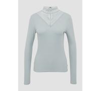 Schmales Rippshirt mit Spitzeneinsatz am Ausschnitt XXL grün 2162940.7217.XXL