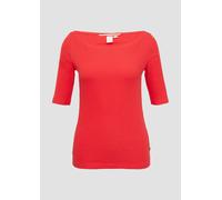 Schmales Rippshirt mit U-Boot Ausschnitt M rot 2165269.3103.M