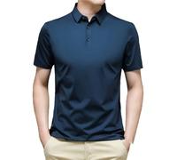 Schmales Seidenhemd, Herren-Polo-Shirt, kurzärmelig, Oberteil, Herren-T-Shirt, Business, Freizeit, Herren-T-Shirts, Polos, T, XL